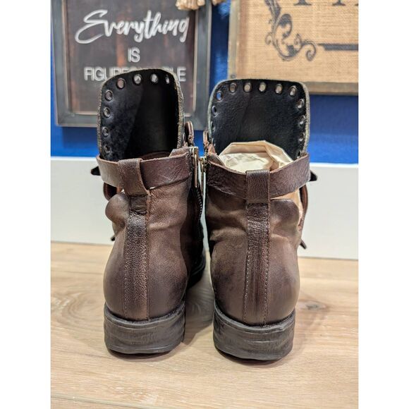 A.S. 98 Women's Industrial Moto Buckle Boots EU 38 US 7.5-8 Steampunk - Picture 3 of 11